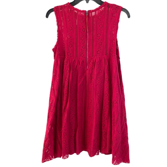FREE PEOPLE Ruby Red Tu-Es-La Lace Mini Dress Size Extra Small - Picture 5 of 14